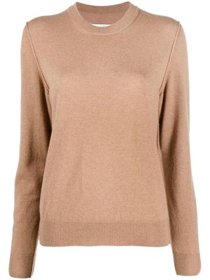 Maison Margiela pull en cachemire à col rond - Marron