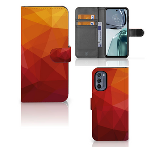 Book Case voor Motorola Moto G62 5G Polygon Red