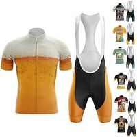 Voor heren Wielrenshirt met strakke shorts Korte mouw Bergracen Wegwielrennen Zwart Rood Marineblauw Oktoberfest bier Fietsen Sportoutfits 3D-pad Ademend Sneldrogend Achterzak Polyester Spandex Sport Lightinthebox - thumbnail