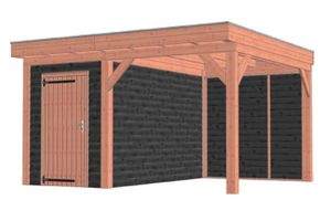Trendhout Buitenverblijf Mensa L 440x400 cm - Combinatie 1- Plat dak- Onbehandeld lariks Douglas hout- Trendhout