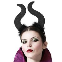 Halloween/horror verkleed diadeem/tiara - grote duivel hoorns - kunststof - dames/meisjes