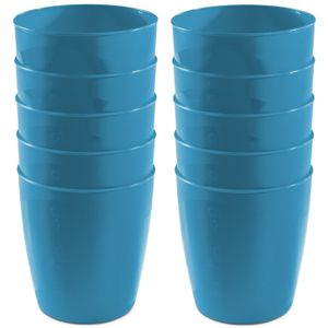 30x drinkbekers van kunststof 300 ml in het blauw