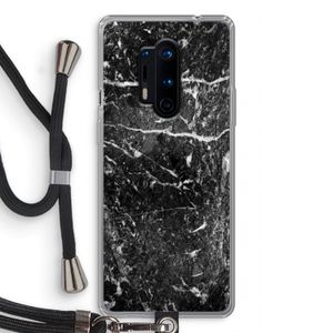 Zwart marmer: OnePlus 8 Pro Transparant Hoesje met koord
