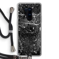 Zwart marmer: OnePlus 8 Pro Transparant Hoesje met koord