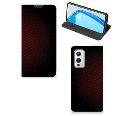 OnePlus 9 | Hoesje met Magneet | Geruit Rood