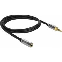 Delock 85783 Stereo Jack Verlengkabel 3,5 mm 3-pins male naar female met 6,35 mm schroefadapter 5 m