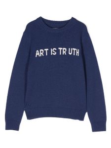 Zadig & Voltaire Kids pull à slogan imprimé - Bleu