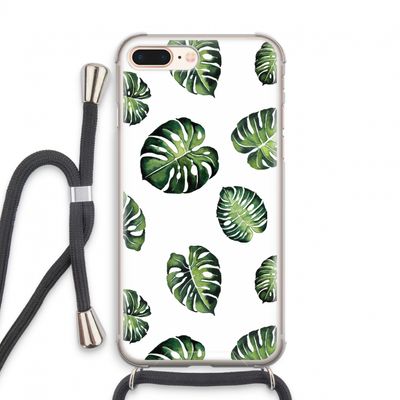 Tropische bladeren: iPhone 8 Plus Transparant Hoesje met koord