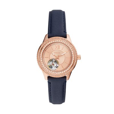Horlogeband Fossil ME3212 Leder Blauw 16mm
