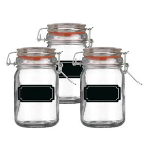 Weckpot/inmaakpot - 4x - 250 ml - glas - met beugelsluiting - incl. etiketten   -