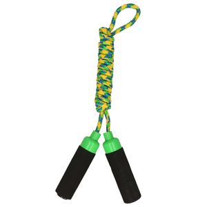 Kids Fun Springtouw speelgoed met Foam handvat - groen touw - 210 cm - buitenspeelgoed - Springtouwen