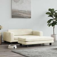 Hondenmand met verlengstuk 100x50x30 cm fluweel crmekleurig