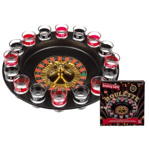 Roulette drankspel - kunststof - set met wiel - shots - casino spel