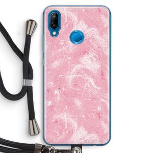 Abstract Painting Pink: Huawei P20 Lite Transparant Hoesje met koord