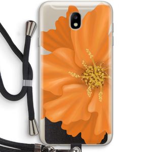 Orange Ellila flower: Samsung Galaxy J7 (2017) Transparant Hoesje met koord