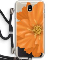 Orange Ellila flower: Samsung Galaxy J7 (2017) Transparant Hoesje met koord