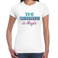 Toppers verkleed T-shirt dames - The summer is Magic - wit - Miami Vice - Tropische feestkleding