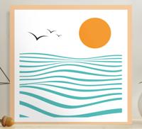 Geometrische canvas zee abstracte kunst Geometrische canvas zee abstracte kunst