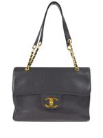 CHANEL Pre-Owned sac cabas à plaque logo - Noir - thumbnail