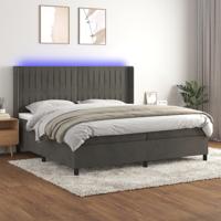 Boxspring met matras en LED fluweel donkergrijs 200x200 cm