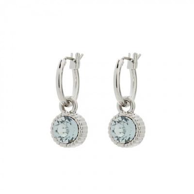 Biba Hang Oorbellen Zilver met Swarovski Steentje Lt. Azore