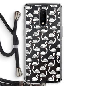 Zwanen: OnePlus 7 Transparant Hoesje met koord