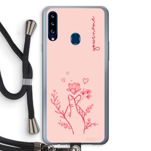 Giving Flowers: Samsung Galaxy A20s Transparant Hoesje met koord