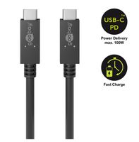 Wentronic 49254 USB-kabel 1 m USB 3.2 Gen 2 (3.1 Gen 2) USB C Zwart - thumbnail