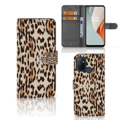 OnePlus Nord N100 | Telefoonhoesje | Met pasjeshouder | Leopard