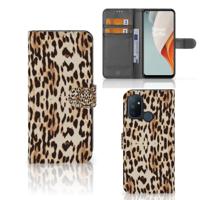 OnePlus Nord N100 | Telefoonhoesje | Met pasjeshouder | Leopard