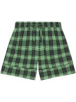 GANNI short à carreaux - Vert