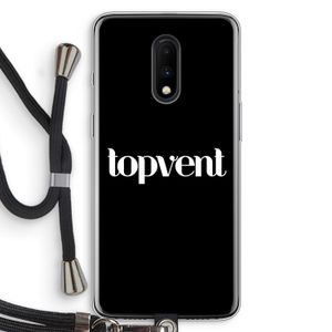 Topvent Zwart: OnePlus 7 Transparant Hoesje met koord