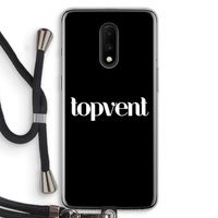 Topvent Zwart: OnePlus 7 Transparant Hoesje met koord