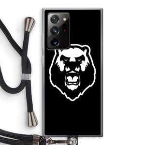 Angry Bear (black): Samsung Galaxy Note 20 Ultra / Note 20 Ultra 5G Transparant Hoesje met koord