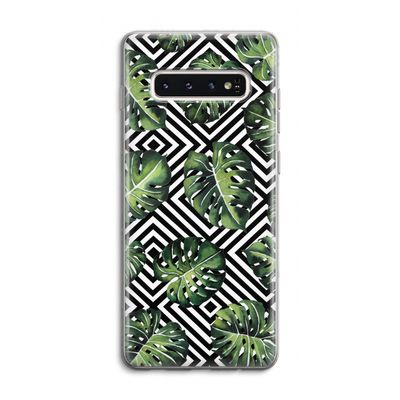 Geometrische jungle: Samsung Galaxy S10 4G Transparant Hoesje