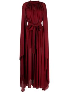 Elie Saab robe longue asymétrique à design drapé - Rouge