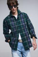 Overshirt met lange mouwen met ruitjes - GREEN - M