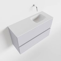 Toiletmeubel Mondiaz Ada | 80 cm | Meubelkleur Cale | Lex wastafel Talc Rechts | Zonder kraangat