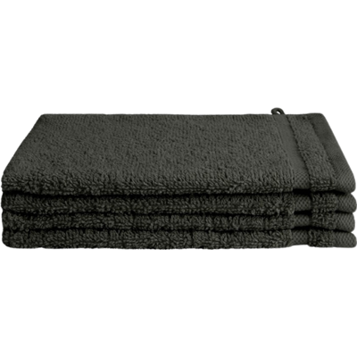 Byrklund Washandjes 16x21 cm Antraciet - 4 stuks