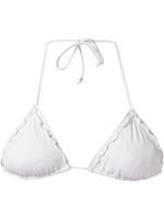 Amir Slama ruffled trim triangle bikini top - Blanc - thumbnail