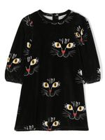 Mini Rodini robe Angry Cat en velours - Noir - thumbnail