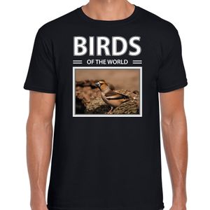 Appelvinkjes t-shirt met dieren foto birds of the world zwart voor heren