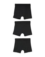 HEMA Kinder boxers basic stretch katoen - 3 stuks zwart (zwart)