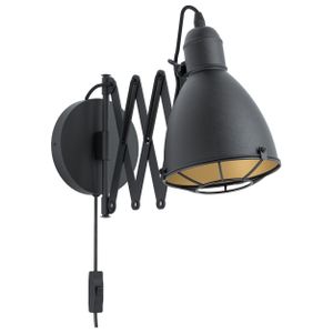EGLO wandlamp Treburley - zwart/goud - Leen Bakker