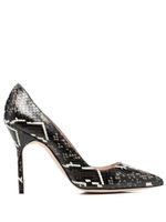 Manolo Blahnik escarpins à effet peau de serpent - Marron
