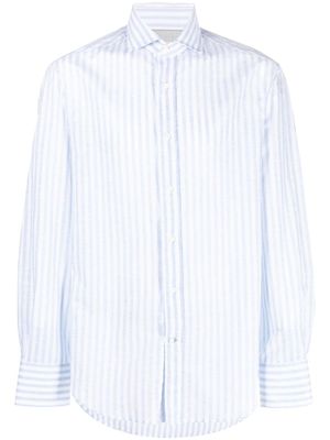 Brunello Cucinelli chemise rayée à manches longues - Blanc