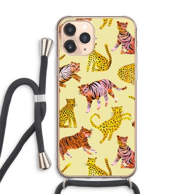Cute Tigers and Leopards: iPhone 11 Pro Max Transparant Hoesje met koord