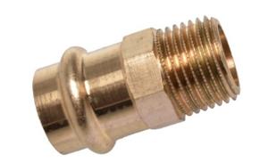 Kirchhoff Overgangsnippel van rood messing, blank, 22 mm x 3/4"ET, 1 socket, (P4243g) (10x) - 988623560