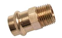 Kirchhoff Overgangsnippel van rood messing, blank, 22 mm x 3/4"ET, 1 socket, (P4243g) (10x) - 988623560