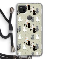 Katten: Pixel 4a Transparant Hoesje met koord